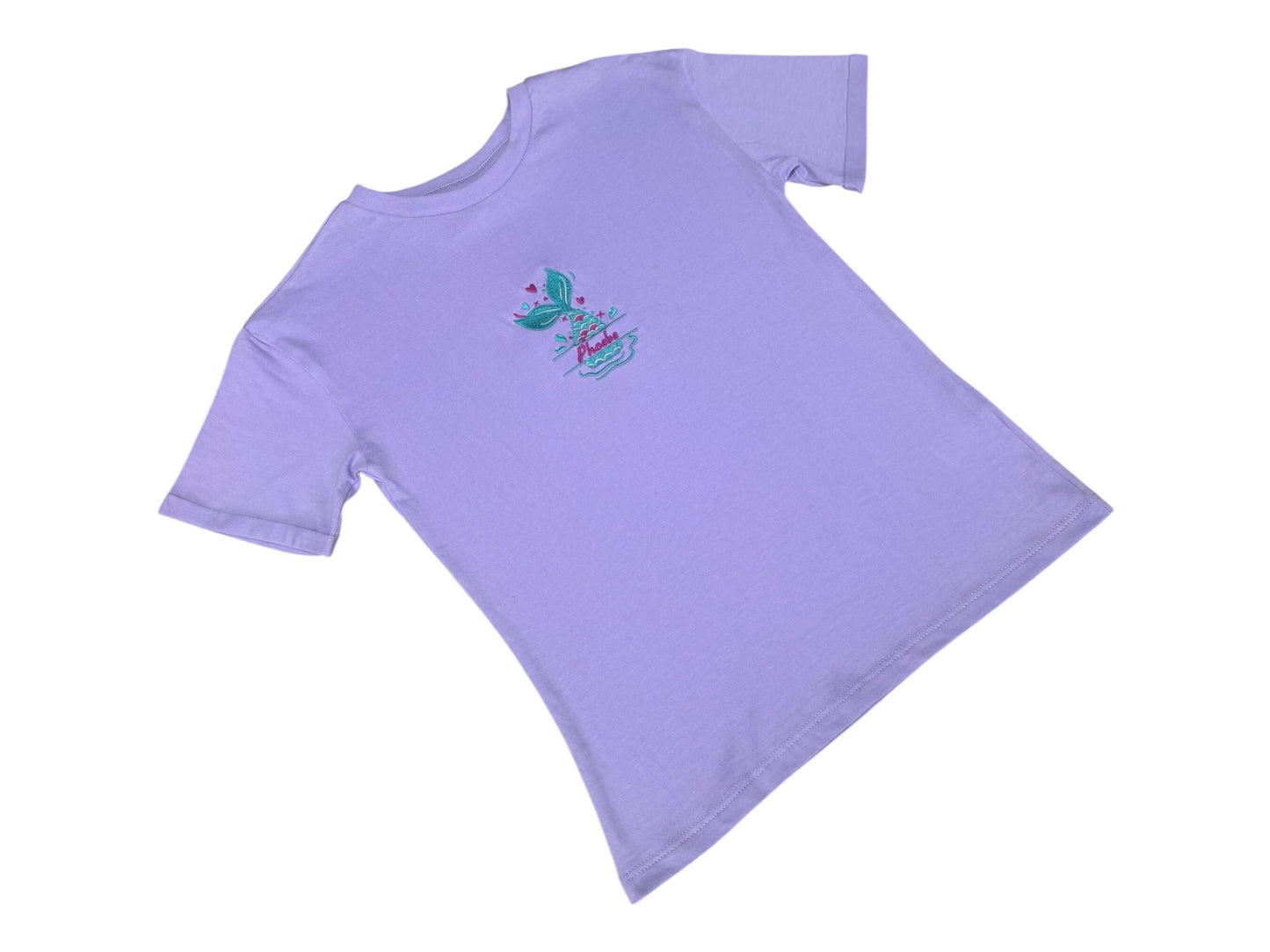 Personalized Mermaid Embroidered T-Shirt for Kids – 100% Heavy Cotton