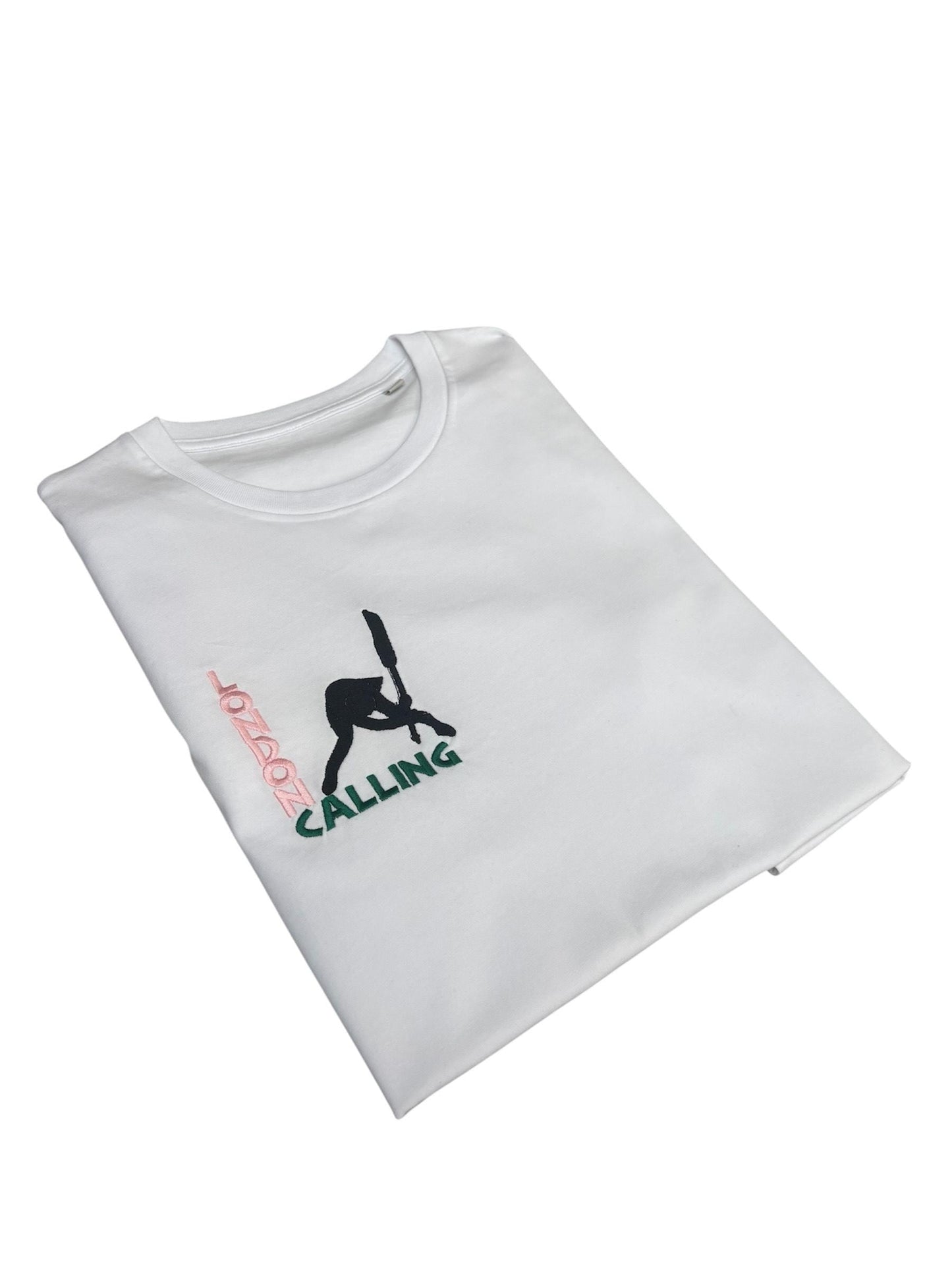 The Clash London Calling Embroidered T-Shirt | 100% Organic Cotton | Unisex | White Tee | XXS–XXL