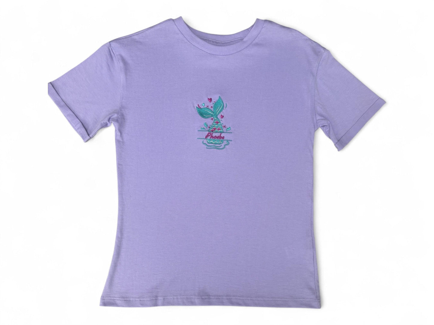 Personalized Mermaid Embroidered T-Shirt for Kids – 100% Heavy Cotton
